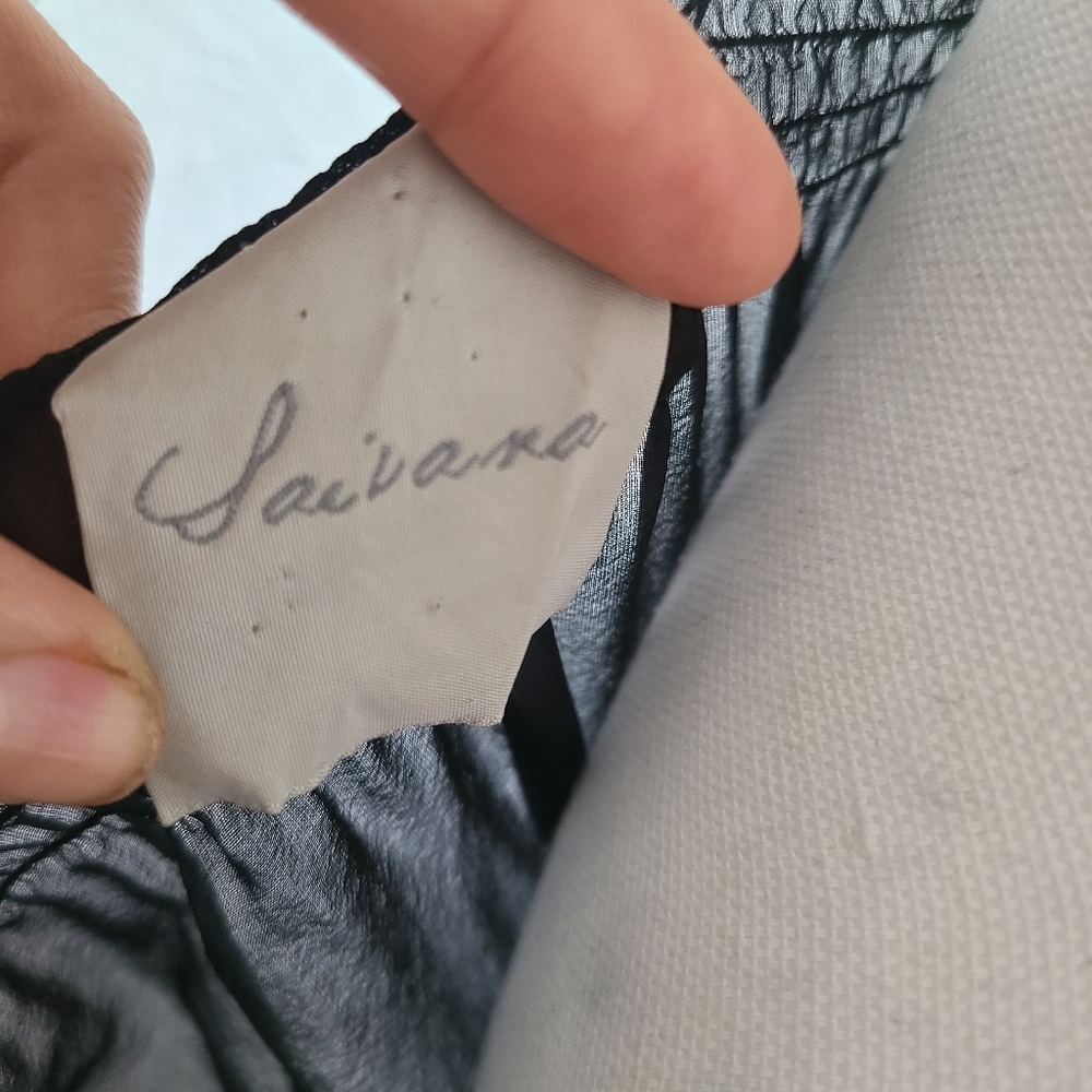 SAIVANA Sheer Black Blouse w/ Tie & Embellishment - Picture 7 of 10